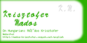 krisztofer mados business card